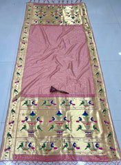 Dupatta - Pure Zari Peacock Motif Paithani Dupatta
