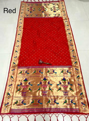 Dupatta - Pure Zari Peacock Motif Paithani Dupatta