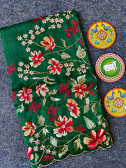 Elegant Matka Silk Embroidered Saree