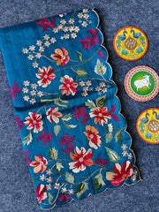 Elegant Matka Silk Embroidered Saree