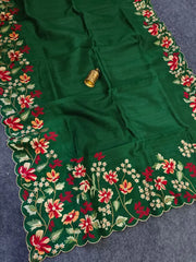 Elegant Matka Silk Embroidered Saree
