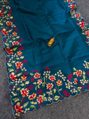 Elegant Matka Silk Embroidered Saree