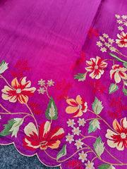 Elegant Matka Silk Embroidered Saree