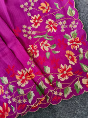 Elegant Matka Silk Embroidered Saree