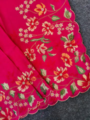 Elegant Matka Silk Embroidered Saree
