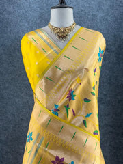 All Over Jaal Weaving Brocket Paithani Soft Silk Saree