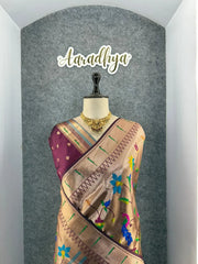 All Over Jaal Weaving Brocket Paithani Soft Silk Saree