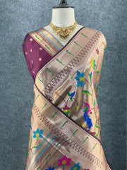 All Over Jaal Weaving Brocket Paithani Soft Silk Saree