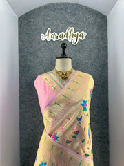 All Over Jaal Weaving Brocket Paithani Soft Silk Saree