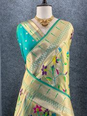 All Over Jaal Weaving Brocket Paithani Soft Silk Saree