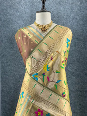 All Over Jaal Weaving Brocket Paithani Soft Silk Saree