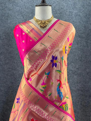 All Over Jaal Weaving Brocket Paithani Soft Silk Saree