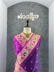 Rajwadi Mor Paithani Zari Butti Saree