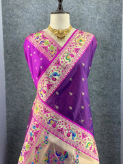Rajwadi Mor Paithani Zari Butti Saree