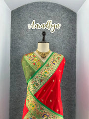 Rajwadi Mor Paithani Zari Butti Saree
