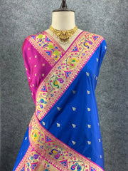 Rajwadi Mor Paithani Zari Butti Saree