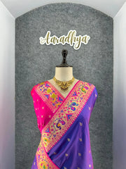 Rajwadi Mor Paithani Zari Butti Saree