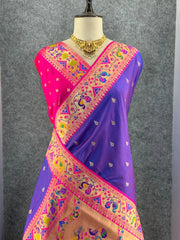 Rajwadi Mor Paithani Zari Butti Saree