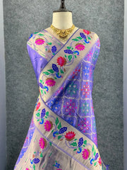Pure Soft Silk Bandhani Patola Fusion Paithani Saree