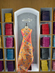 Pure Soft Silk Bandhani Patola Fusion Paithani Saree