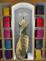 Pure Soft Silk Bandhani Patola Fusion Paithani Saree