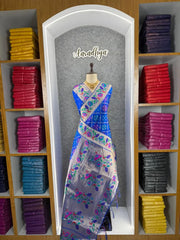 Pure Soft Silk Bandhani Patola Fusion Paithani Saree