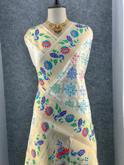 Pure Soft Silk Bandhani Patola Fusion Paithani Saree
