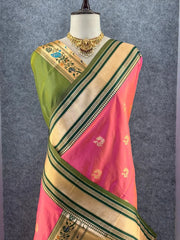 Traditional Paithani Kadiyal Border Saree