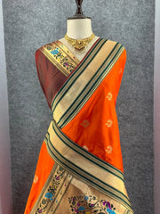 Traditional Paithani Kadiyal Border Saree