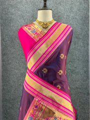 Traditional Paithani Kadiyal Border Saree