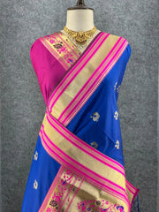 Traditional Paithani Kadiyal Border Saree