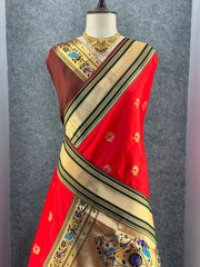 Traditional Paithani Kadiyal Border Saree