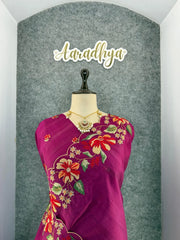 Elegant Matka Silk Embroidered Saree