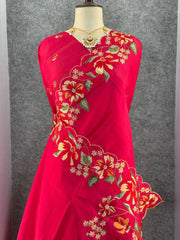 Elegant Matka Silk Embroidered Saree