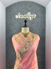 Soft Tussar Silk Pastel Paithani Saree