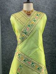 Soft Tussar Silk Pastel Paithani Saree