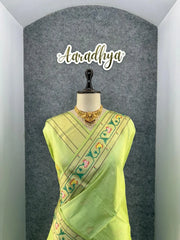 Soft Tussar Silk Pastel Paithani Saree