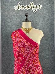 Premium Pure Gaji Silk Bandhani Dupatta