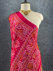 Premium Pure Gaji Silk Bandhani Dupatta