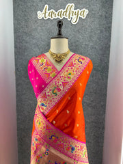 Rajwadi Mor Paithani Zari Butti Saree