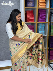 Bamboo Tissue Silk Half Half Paithani Saree