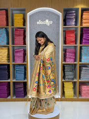Bamboo Tissue Silk Half Half Paithani Saree