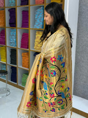 Bamboo Tissue Silk Half Half Paithani Saree