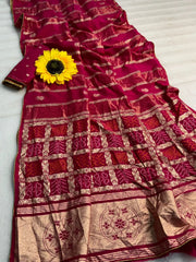 Premium Dola Silk Lagdi Patta Saree