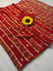 Premium Dola Silk Lagdi Patta Saree