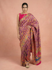 Pure Viscose Silk Meenakari Position Weaving Saree