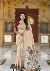 Premium Soft Muga Cotton Rich Flowery Pallu Saree
