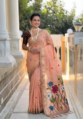 Premium Soft Muga Cotton Rich Flowery Pallu Saree