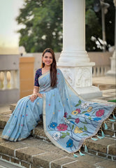 Premium Soft Muga Cotton Rich Flowery Pallu Saree