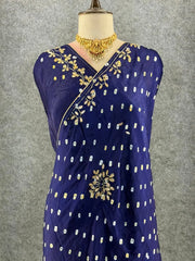 Gaji Silk Original Bandhani Gota Pati Hand Work Saree